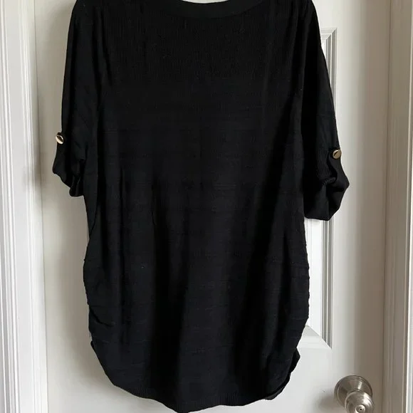 Apt. 9 Short-Sleeved Sweater - Black - Size 1X - Picture 5 of 8